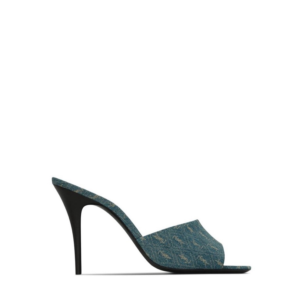 Saint Laurent YSL 
Jean Logo Heel Mules Denim. Worn once.
Dust bag and box. - Picture 6 of 7